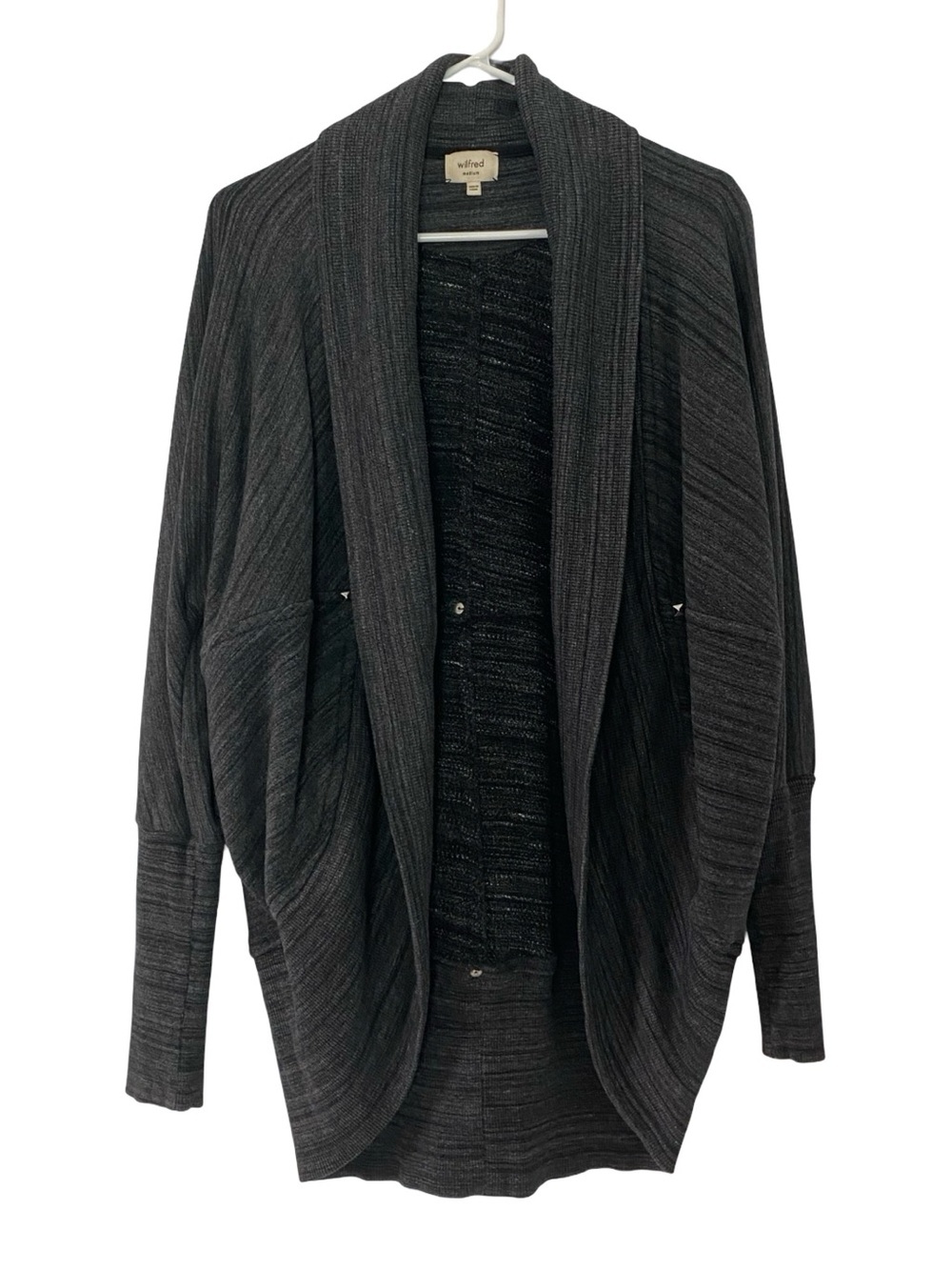 Aritzia Wilfred Diderot Cocoon Cardigan Womens Size Medium Gray Black Sweater